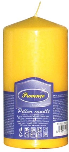 Paraffin pillar candle yellow 6.3 × 12.5 cm