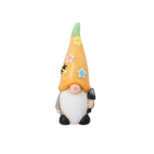 Garden gnome with LED lighting for outdoor decoration