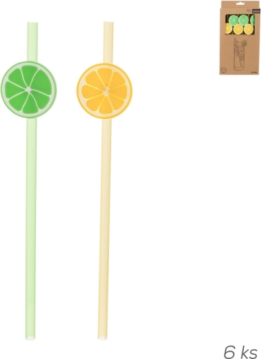 Daugkartinio naudojimo šiaudeliai LIMEPOP, rinkinys 6 vnt., spalvų mix