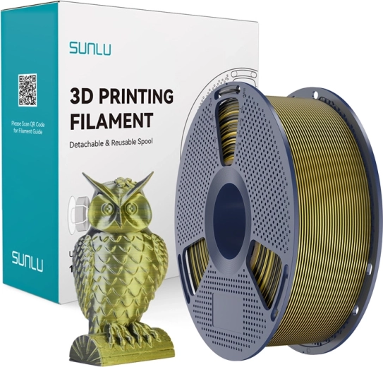 Sunlu PLA+ Silk dviejų spalvų filamento gija juoda ir auksinė