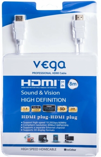 Vega HDMI Cable 8 m White