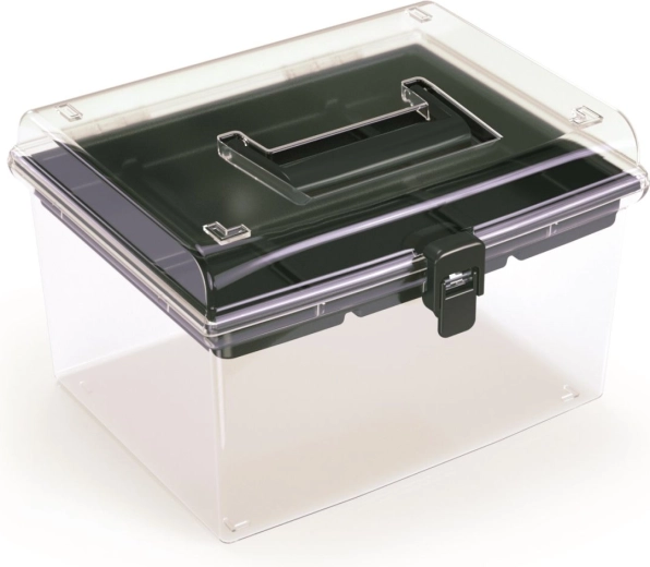 NUF High Plastic Organizer PROSPERPLAST, black, with transparent lid