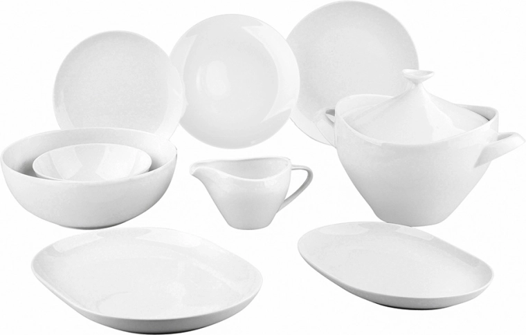 MariaPaula Moderna white dinner set, 24 pcs for 6 people