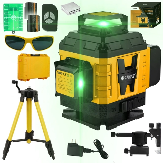 4D Cross Line Laser 16 Lines 360° with 118 cm Tripod Renew Force