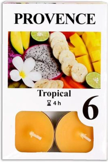 Tropical-scented tealight candles, 6 pcs