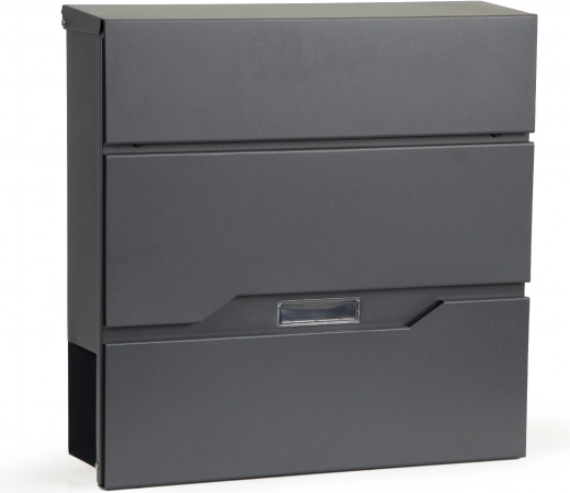 Cinkuoto plieno pašto dėžutė su laikraščių laikikliu