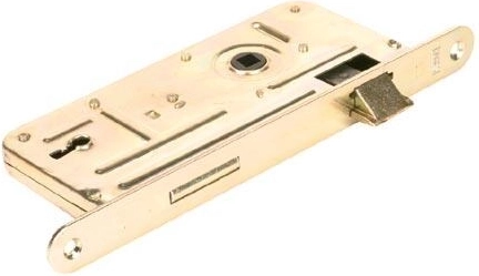 Mortise warded lock 90/80, white zinc, reversible