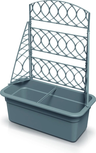 Planter with Pergola 58 cm Gray Stone