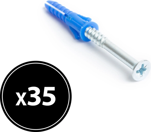 Wall plug with screw 6 × 30 mm, 35 pieces
