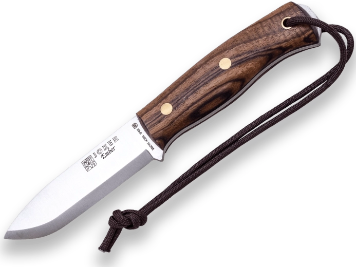 Joker Ember lauko (outdoor) peilis 10,5 cm su riešutmedžio rankena ir odiniu dėklu