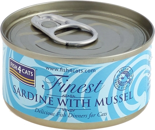 Konservai katėms su sardine ir midijomis 70 g – FISH4CATS