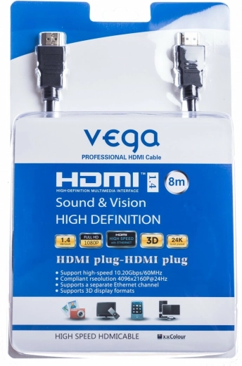 HDMI cable 8 m 10.2 Gb/s black Vega