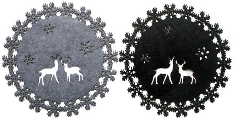 Christmas Round Felt Placemat 36 cm (2 designs)