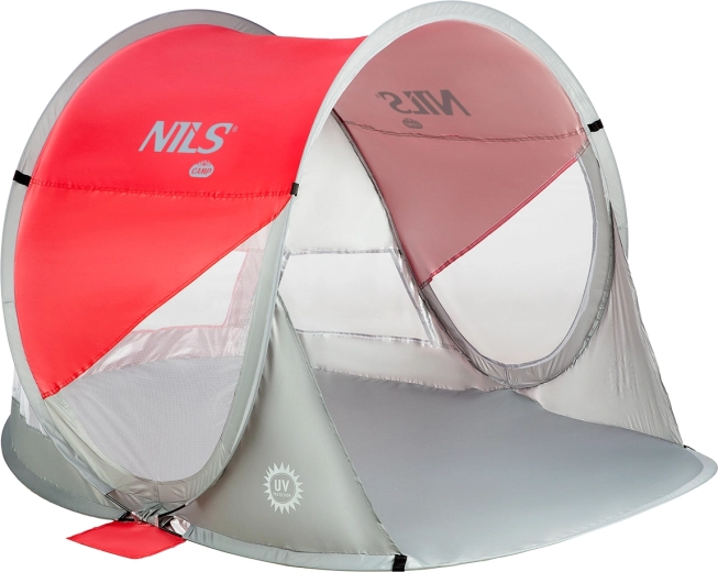 Self-erecting beach tent NILS Camp red