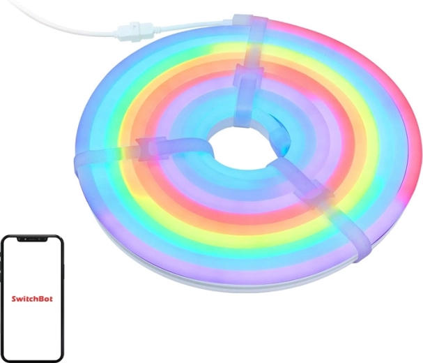 SwitchBot neoninė išmanioji LED juosta RGBIC neon rope light 5 m (Matter)