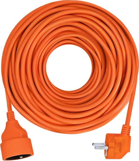 Solight orange extension power cable with coupler, 15 m
