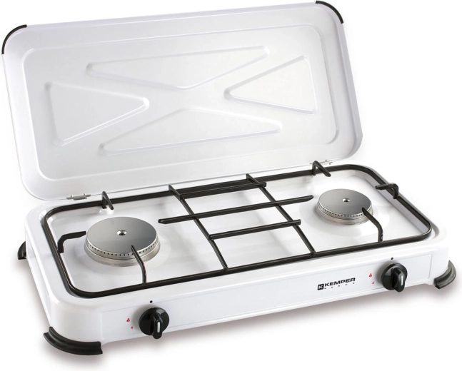 Two-burner PB gas stove with lid - 1 piece