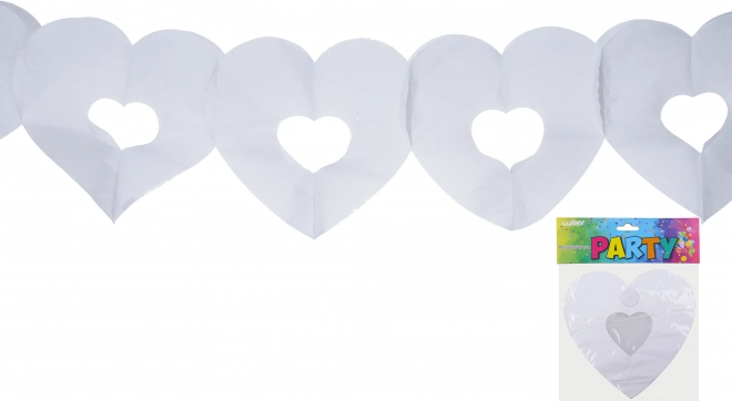 Balta girlianda širdelės 3 m