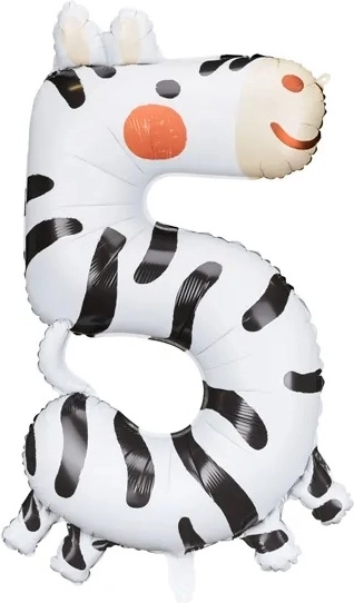 Folinis balionas skaičius 5 – zebra 42 × 81 cm