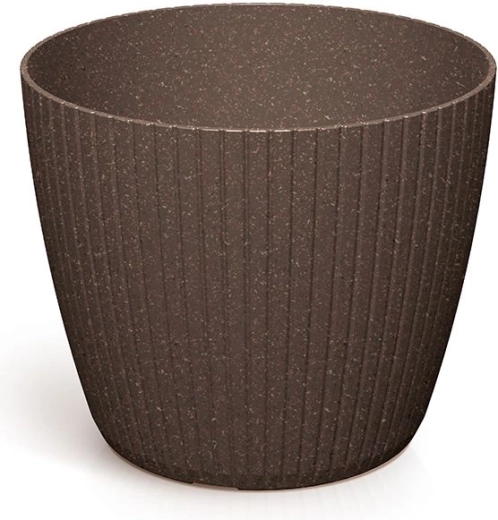 Lamia Eco Wood Flowerpot 11.9 cm – Coffee