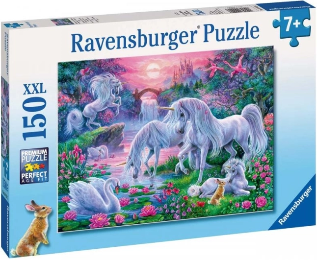 Ravensburger dėlionė „Vienaragiai saulėlydžio švytėjime“ 150 detalių