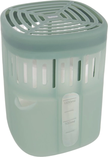 Moisture absorber with replaceable refill 450 g, 1 L collection container, green