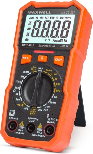 Maxwell Digital Multimeter with Battery Tester and Work Light