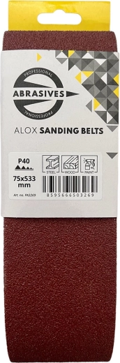 Sanding belts 75 × 533 mm P80 – set of 3 pcs