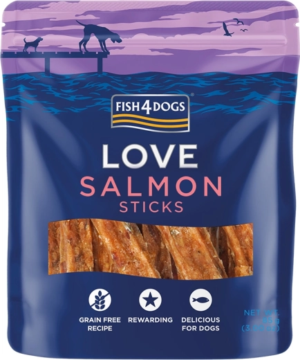 Fish4Dogs Love lašišos lazdelės šunims 85 g