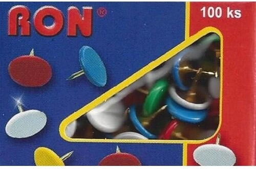 Smeigtukai su spalvota galvute 10 mm, 100 vnt.