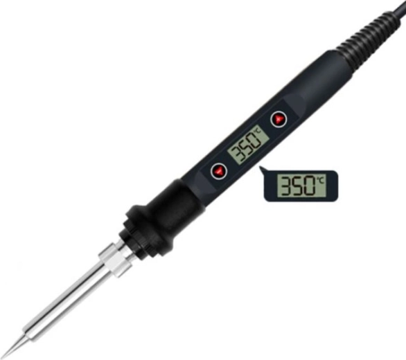 Precision electric soldering iron 60 W with temperature control and LCD display - 1 piece