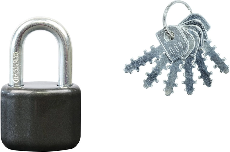 Pakabinama spyna su išimamu lankeliu, 6 raktai, antracito spalvos
