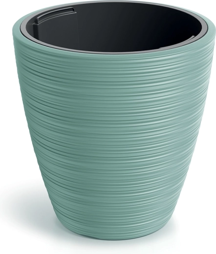 VENA round planter with insert 19.8 cm, sage