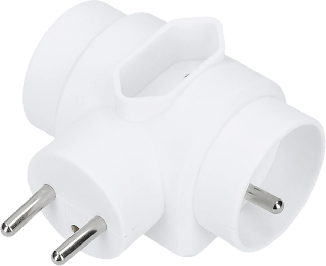 Solight plug-in socket splitter 1× 2.5 A + 2× 10 A, white - 1 piece