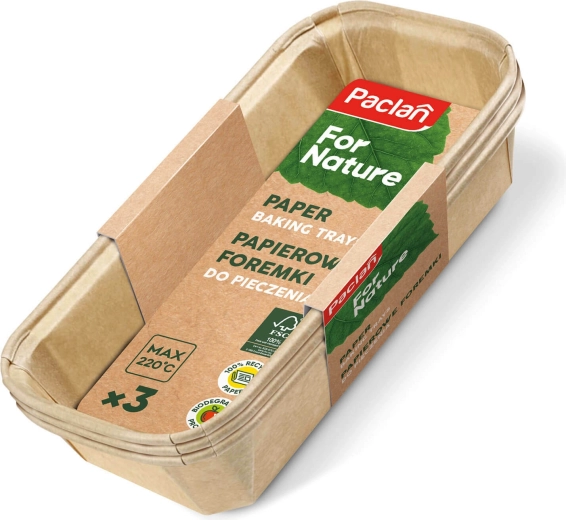 Paclan For Nature kompostuojamos popierinės kepimo formos, 3 vnt.