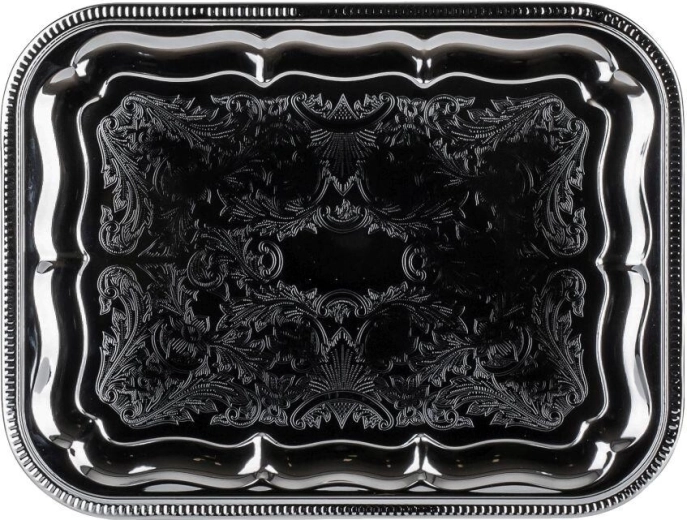 Square serving tray AKCENT 41 × 31 cm, chrome