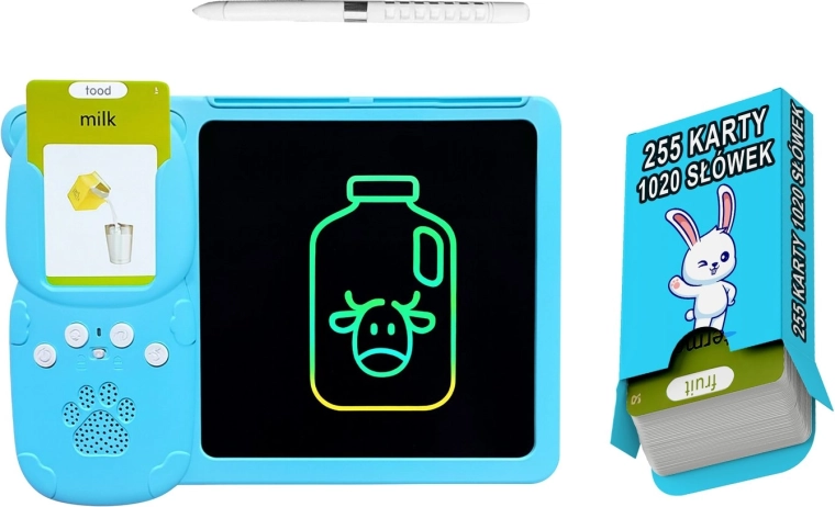2-in-1 Educational Card Reader with Drawing Tablet RENEW FORCE (255 cards / 1020 words)