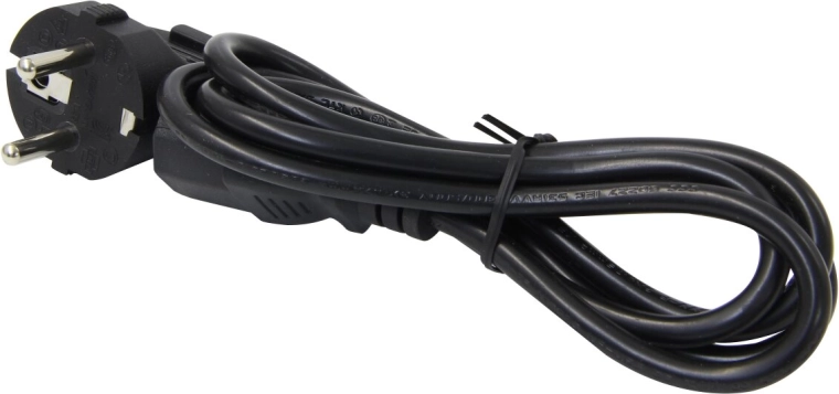 Power cable for devices with a cold connector, 3-pole 230 V, X-Peak 90, German square plug - 1 piece