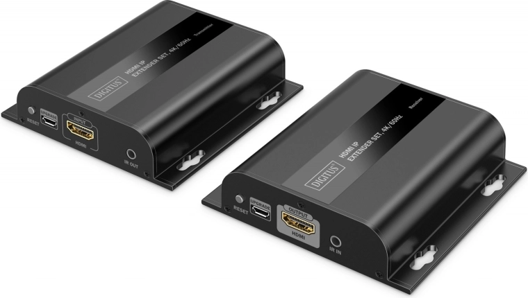 HDMI extender over 1G IP via CAT6 cable – 4K/60 Hz, IR, transmitter + receiver set
