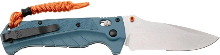 Benchmade Adira 18060S sulankstomas peilis su iš dalies dantyta drop point geležte