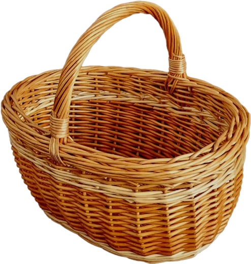 Smaller fruit basket made of lacquered wicker 32 × 28 × 25 cm
