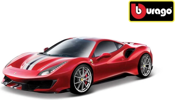 Metalinis modelis Bburago Ferrari 488 Pista 1:24 raudonas