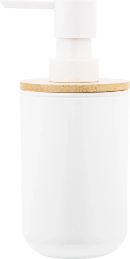 Plastikinis muilo dozatorius su bambusu 7 × 7 × 16 cm