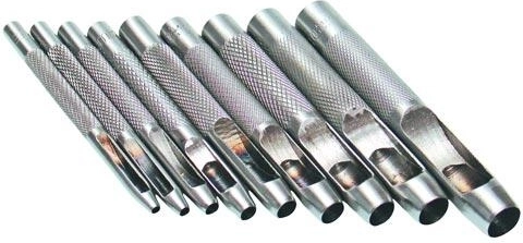 Strypinių odos skylamušių rinkinys 2,5–10 mm, 9 dalių