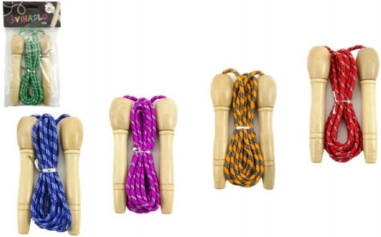 Šokdynė su medine rankena įvairių spalvų