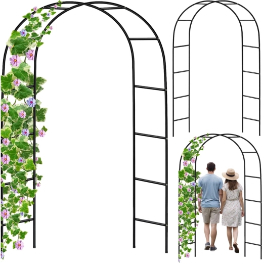 Sodo metalinė pergolė–arka vijokliniams augalams 240 × 140 cm