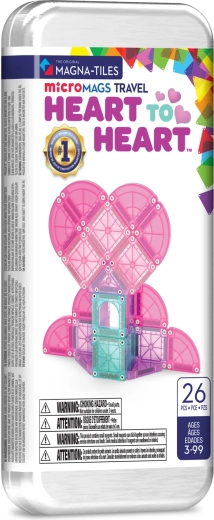MAGNA-TILES microMAGS Heart to Heart Travel Set, 26 Pieces