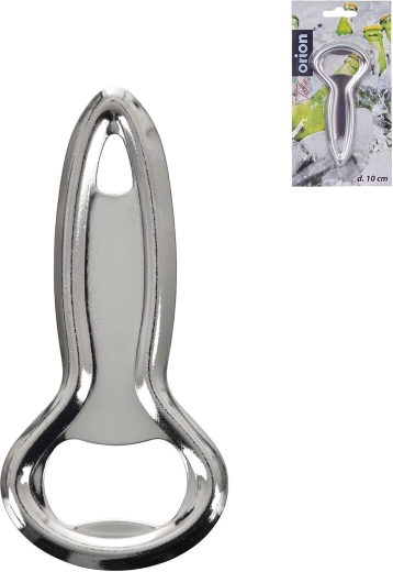 Metal bottle opener for crown caps