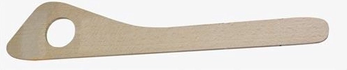 Wooden straight spatula 30 cm with round hole