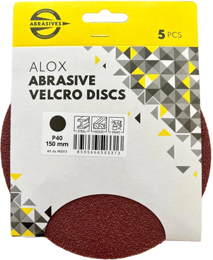 Sanding Discs with Hook-and-Loop 150 mm, Grit 180 (5 pcs)